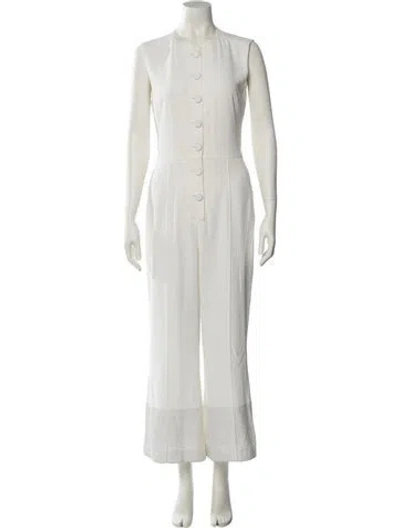 Pre-owned Derek Lam 10 Crosby Crew Neck Jumpsuit In White