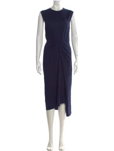 Pre-owned Derek Lam 10 Crosby Crew Neck Midi Length Dress In Blue