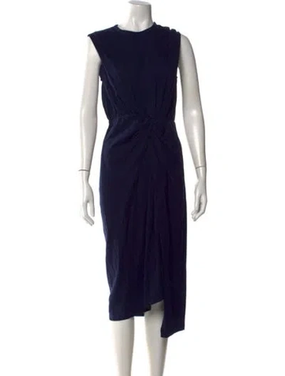 Pre-owned Derek Lam 10 Crosby Crew Neck Midi Length Dress In Blue