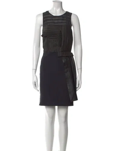Pre-owned Derek Lam 10 Crosby Crew Neck Mini Dress In Black
