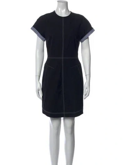 Pre-owned Derek Lam 10 Crosby Crew Neck Mini Dress In Black