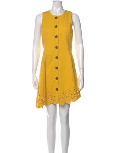Pre-owned Derek Lam 10 Crosby Crew Neck Mini Dress In Yellow