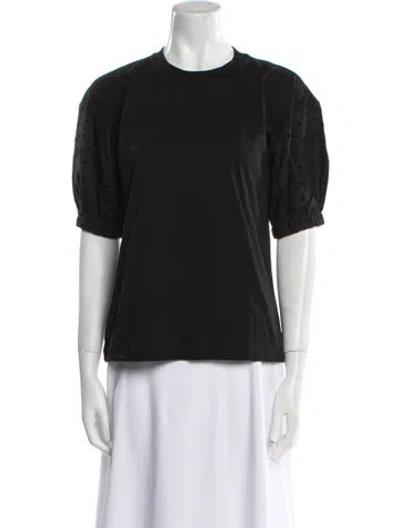 Pre-owned Derek Lam 10 Crosby Crew Neck Short Sleeve T-shirt In Black