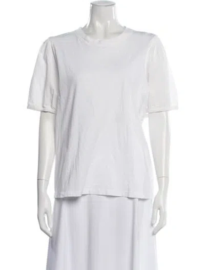 Pre-owned Derek Lam 10 Crosby Crew Neck Short Sleeve T-shirt In White