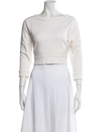 Pre-owned Derek Lam 10 Crosby Crew Neck Three-quarter Sleeve Sweatshirt In Neutral