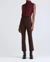 Derek Lam 10 Crosby Cropped Flare Trouser Pants In Chocolate In Brown