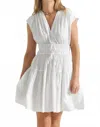 Derek Lam 10 Crosby Tora Ruched Drawstring Mini A-line Dress In White