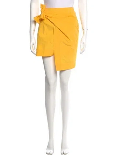 Pre-owned Derek Lam 10 Crosby Cutout Accent Mini Skirt In Yellow
