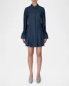 Derek Lam 10 Crosby Devan Sleeveless Denim Mini Shift Dress In Jaye