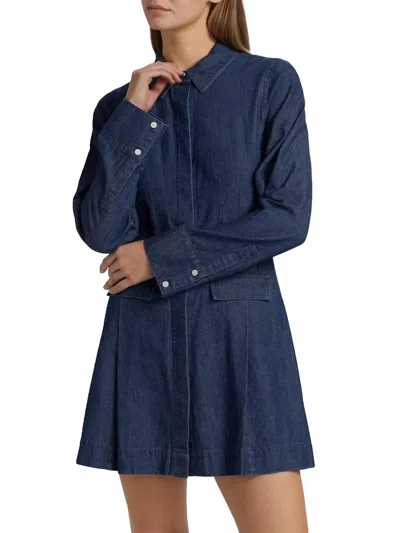 Derek Lam 10 Crosby Danielle Shirt Denim Dress In Jaye In Blue
