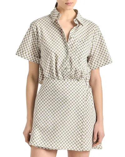 Derek Lam 10 Crosby Delaney Mini Check Dress In Neutral