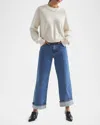 Derek Lam 10 Crosby Delano Cuffed Wide-leg Jeans In Azure