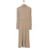 Derek Lam 10 Crosby Diana Long Sleeve Wool Turtleneck Sweater Dress In Brown
