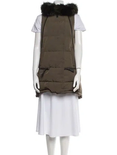 Pre-owned Derek Lam 10 Crosby Down Coat In Green