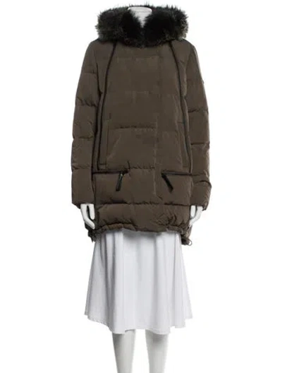 Pre-owned Derek Lam 10 Crosby Down Coat In Green