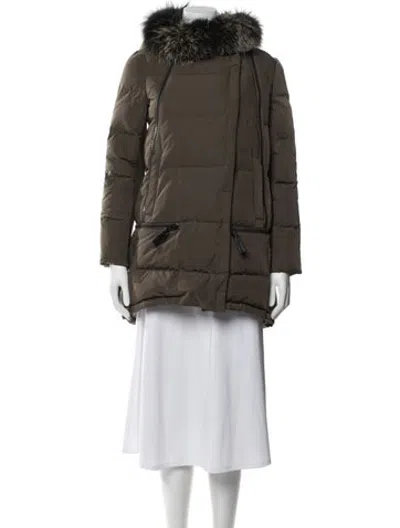 Pre-owned Derek Lam 10 Crosby Down Coat In Green