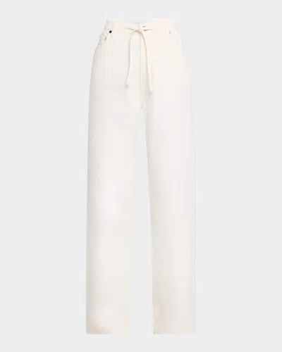 Derek Lam 10 Crosby Dunn Drawstring Wide-leg Jeans With Crochet Trim