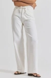 Derek Lam 10 Crosby Dunn Embroidery Stripe Cotton Drawstring Pants In White