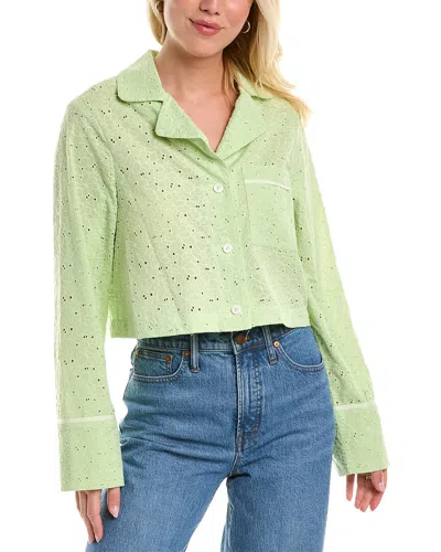 Derek Lam 10 Crosby Easton Pajama Blouse In Green