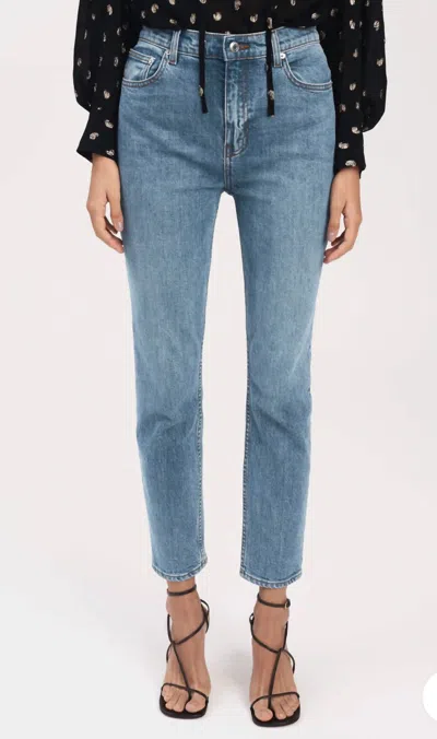 Derek Lam 10 Crosby Eden 5 Pocket Slim Straight Leg Jean In Medium Dark Wash In Blue