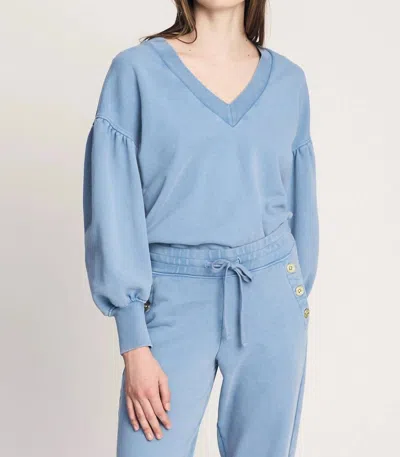 Derek Lam 10 Crosby Edie V-neck Sweatshirt In Deep Blue