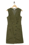 Derek Lam 10 Crosby Elena Sleeveless Utility Dress In Fatigue