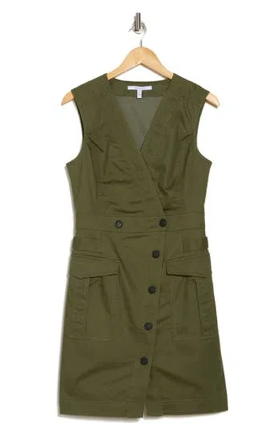 Derek Lam 10 Crosby Elena Sleeveless Utility Dress In Fatigue