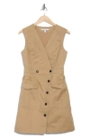 Derek Lam 10 Crosby Elena Sleeveless Utility Dress In Khaki