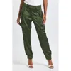 Derek Lam 10 Crosby Elian Stretch Satin Utility Pants In Green