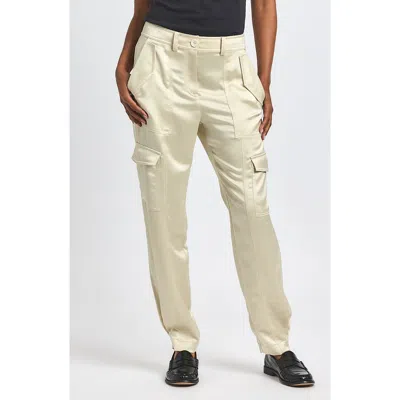 Derek Lam 10 Crosby Elian Stretch Satin Utility Pants In White