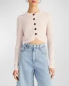 Derek Lam 10 Crosby Elias Crop Cardigan In Primrose