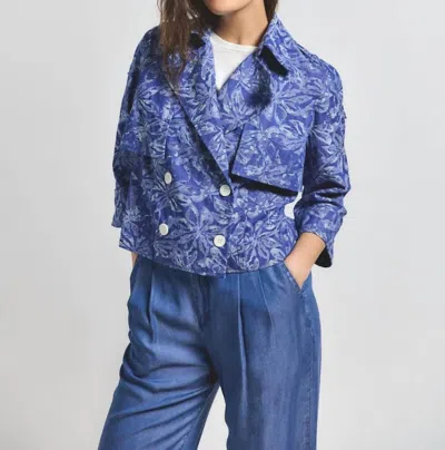 Derek Lam 10 Crosby Elijah Cropped Trench Jacket In Indigo