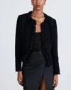 DEREK LAM 10 CROSBY ELIZABETH PEPLUM JACKET IN NAVY/BLACK