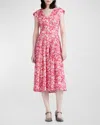 DEREK LAM 10 CROSBY ELLA VERMILLION SLEEVELESS GODET DRESS