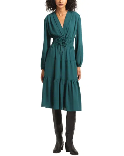 Derek Lam 10 Crosby Elsa Tiered Crepe De Chine Midi Dress In Green