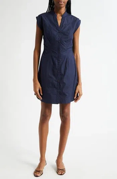 Derek Lam 10 Crosby Elyse Short Sleeve Tiered Cotton Shirtdress In Black