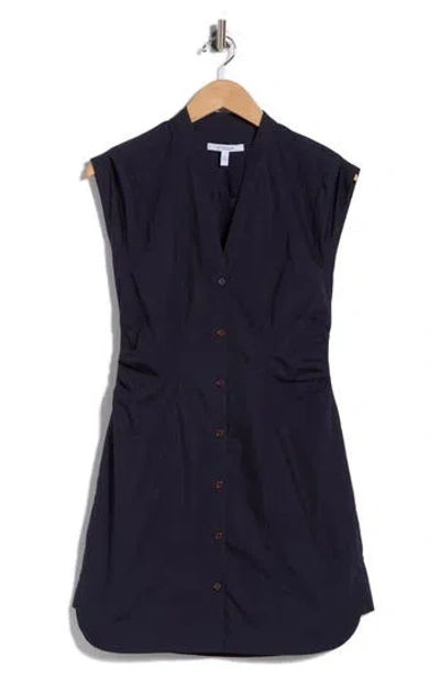 Derek Lam 10 Crosby Elyse Short Sleeve Tiered Cotton Shirtdress In Blue