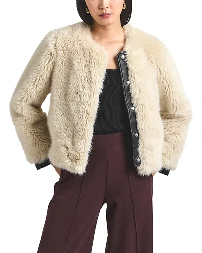 Derek Lam 10 Crosby Emerise Plush Faux Fur Coat In White