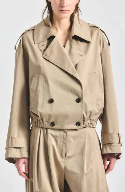 Derek Lam 10 Crosby Emilio Stretch Cropped Trench Jacket In Neutral