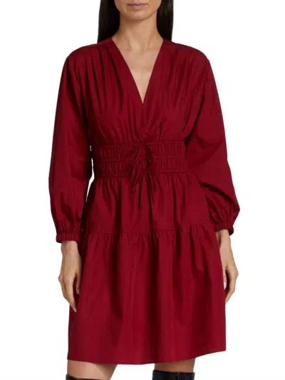 Derek Lam 10 Crosby Emma V-neck Dress In Merlot In Red