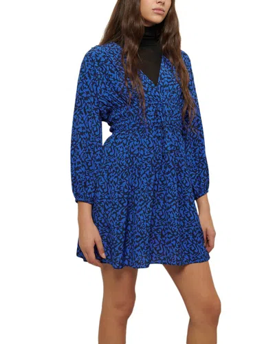 Derek Lam 10 Crosby Emma V-neck Mini Dress In Blue