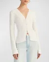 Derek Lam 10 Crosby Esmee Long-sleeve Smocked Top In Blanc De Blanc