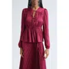 Derek Lam 10 Crosby Esmeralda Tie Front Top In Red