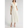 Derek Lam 10 Crosby Esmeray Short Sleeve Linen Blend Midi Dress In Bdb/oregano