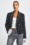 Derek Lam 10 Crosby Estelise Galaxy Tweed Blazer In Black