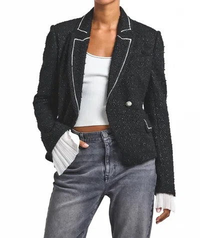 Derek Lam 10 Crosby Estelise Galaxy Wool-blend Tweed Blazer In Black