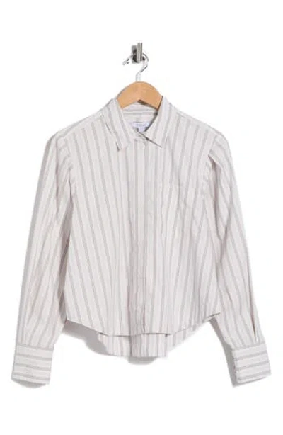 Derek Lam 10 Crosby Estrella Striped Button-up Shirt In White