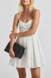 Derek Lam 10 Crosby Eton Embroidered Eyelet Detail Cotton Poplin Minidress In White