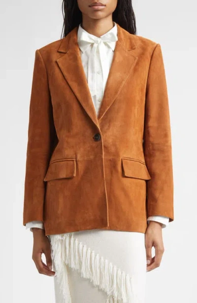 Derek Lam 10 Crosby Eurelle Suede Blazer In Orange