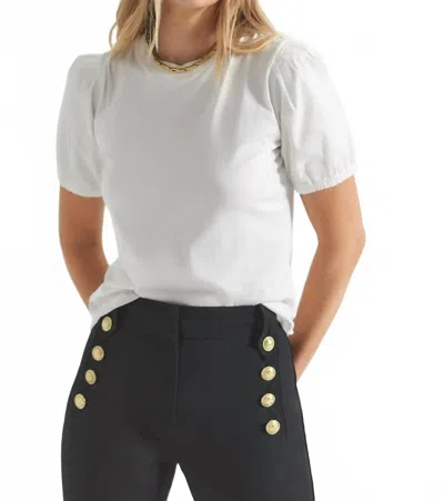 Derek Lam 10 Crosby Eva Puff Sleeve T-shirt In Optic White